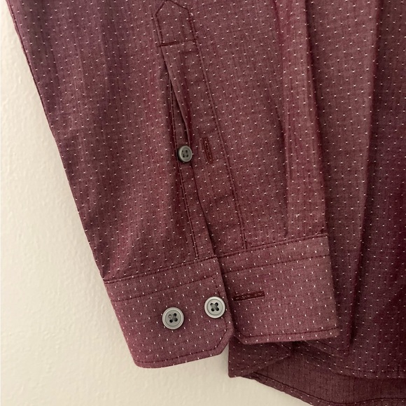 Express Men's Extra Slim Fit Burgundy Dress Shirt - Picture 9 of 13